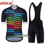 2019 Maillot Ciclismo Etixxl Noir Bleu Manches Courtes et Cuissard