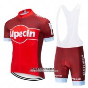 2019 Maillot Ciclismo Katusha Alpecin Rouge Blanc Manches Courtes et Cuissard