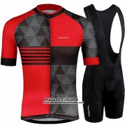 2019 Maillot Ciclismo Runchita Rouge Gris Manches Courtes et Cuissard