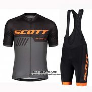 2019 Maillot Ciclismo Scott Noir Gris Manches Courtes et Cuissard