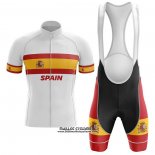 2020 Maillot Ciclismo Champion Espagne Blanc Manches Courtes et Cuissard