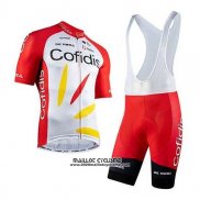 2020 Maillot Ciclismo Cofidis Rouge Blanc Manches Courtes et Cuissard