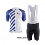 2020 Maillot Ciclismo Craft Bleu Blanc Manches Courtes et Cuissard