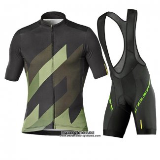 2020 Maillot Ciclismo Mavic Noir Vert Manches Courtes et Cuissard