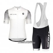 2020 Maillot Ciclismo Scott Blanc Manches Courtes et Cuissard