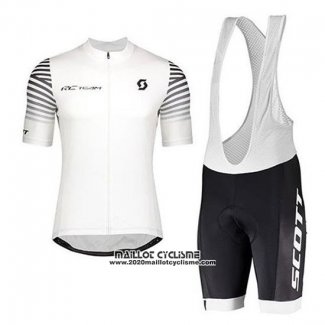 2020 Maillot Ciclismo Scott Blanc Manches Courtes et Cuissard