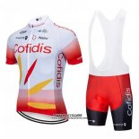 2021 Maillot Cyclisme Cofidis Blanc Rouge Manches Courtes et Cuissard