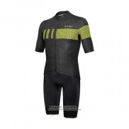 2021 Maillot Cyclisme RH+ Noir Jaune Manches Courtes et Cuissard