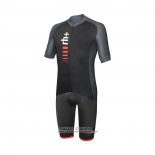 2021 Maillot Cyclisme RH+ Noir Manches Courtes et Cuissard