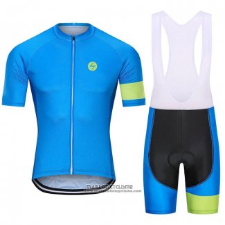 2021 Maillot Cyclisme Steep Bleu Vert Manches Courtes et Cuissard