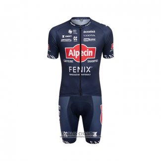 2022 Maillot Cyclisme Alpecin Fenix Profond Bleu Manches Courtes et Cuissard