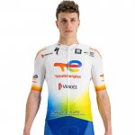 2022 Maillot Cyclisme Direct Energie Blanc Jaune Bleu Manches Courtes et Cuissard