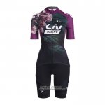 2022 Maillot Cyclisme Femme Liv Violet Manches Courtes et Cuissard