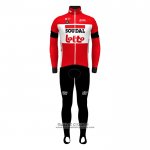 2022 Maillot Cyclisme Lotto Soudal Rouge Manches Longues et Cuissard