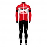 2022 Maillot Cyclisme Lotto Soudal Rouge Manches Longues et Cuissard