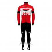 2022 Maillot Cyclisme Lotto Soudal Rouge Manches Longues et Cuissard