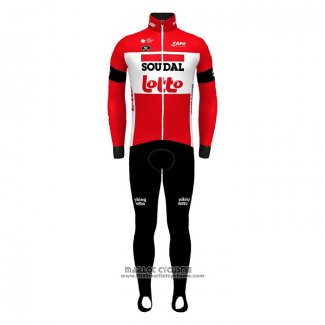 2022 Maillot Cyclisme Lotto Soudal Rouge Manches Longues et Cuissard