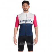 2022 Maillot Cyclisme Nalini Bleu Rose Manches Courtes et Cuissard