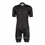 2022 Maillot Cyclisme Scott Noir Manches Courtes et Cuissard