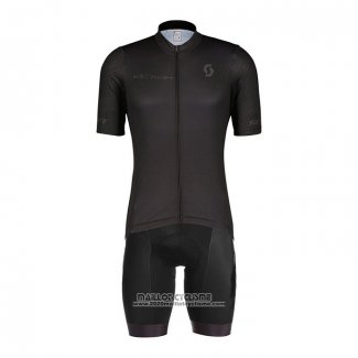 2022 Maillot Cyclisme Scott Noir Manches Courtes et Cuissard