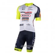 2022 Maillot Cyclisme Wanty-Gobert Cycling Team Blanc Bleu Manches Courtes et Cuissard