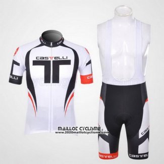 2011 Maillot Ciclismo Castelli Blanc Manches Courtes et Cuissard