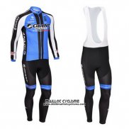 2013 Maillot Ciclismo Giant Noir et Bleu Manches Longues et Cuissard