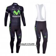 2013 Maillot Ciclismo Movistar Noir Manches Longues et Cuissard