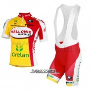 2013 Maillot Ciclismo Wallonie Bruxelles Jaune et Rouge Manches Courtes et Cuissard