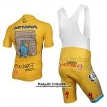 2014 Maillot Ciclismo Astana Jaune Manches Courtes et Cuissard