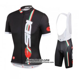 2014 Maillot Ciclismo Castelli SIDI Rouge et Noir Manches Courtes et Cuissard