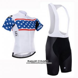 2015 Maillot Ciclismo Assos Blanc et Bleu Manches Courtes et Cuissard