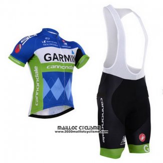 2015 Maillot Ciclismo Garmin Bleu et Blanc Manches Courtes et Cuissard