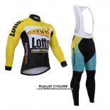 2015 Maillot Ciclismo Lotto NL Jumbo Noir et Jaune Manches Longues et Cuissard