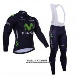 2015 Maillot Ciclismo Movistar Noir Manches Longues et Cuissard