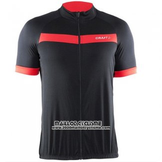 2016 Maillot Ciclismo Craft Noir et Rouge Manches Courtes et Cuissard