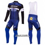 2016 Maillot Ciclismo Etixx Quick Step Bleu et Noir Manches Longues et Cuissard