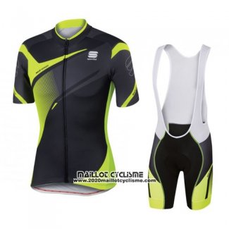 2016 Maillot Ciclismo Sportful Jaune et Noir Manches Courtes et Cuissard