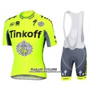 2016 Maillot Ciclismo Tinkoff Jaune Manches Courtes et Cuissard