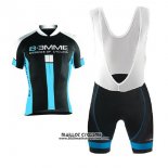 2017 Maillot Ciclismo Biemme Identity Noir et Bleu Manches Courtes et Cuissard