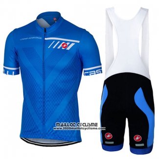 2017 Maillot Ciclismo Castelli Bleu Manches Courtes et Cuissard