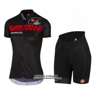 2017 Maillot Ciclismo Femme Castelli Noir Manches Courtes et Cuissard