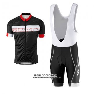 2017 Maillot Ciclismo Scott Noir et Rouge Manches Courtes et Cuissard