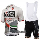 2017 Maillot Ciclismo Skydive Dubai Blanc Manches Courtes et Cuissard