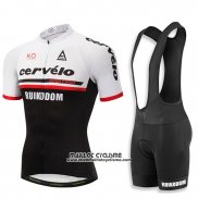 2018 Maillot Ciclismo Cervelo Blanc et Noir Manches Courtes et Cuissard