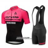 2018 Maillot Ciclismo Cervelo Rose et Noir Manches Courtes et Cuissard