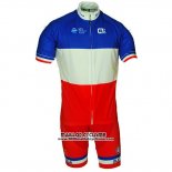 2018 Maillot Ciclismo France Rouge Blanc Manches Courtes et Cuissard
