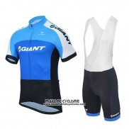 2018 Maillot Ciclismo Giant Club Sport Bleu et Noir Manches Courtes et Cuissard