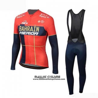 2019 Maillot Ciclismo Bahrain Merida Rouge Manches Longues et Cuissard(2)