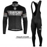 2019 Maillot Ciclismo Bianchi Milano XD Noir Gris Manches Longues et Cuissard